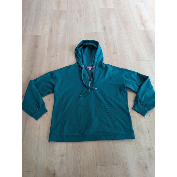 Lilly Pulitzer Tops - Lilly Pulitzer Suri Hoodie Women's Half Zip Green Large